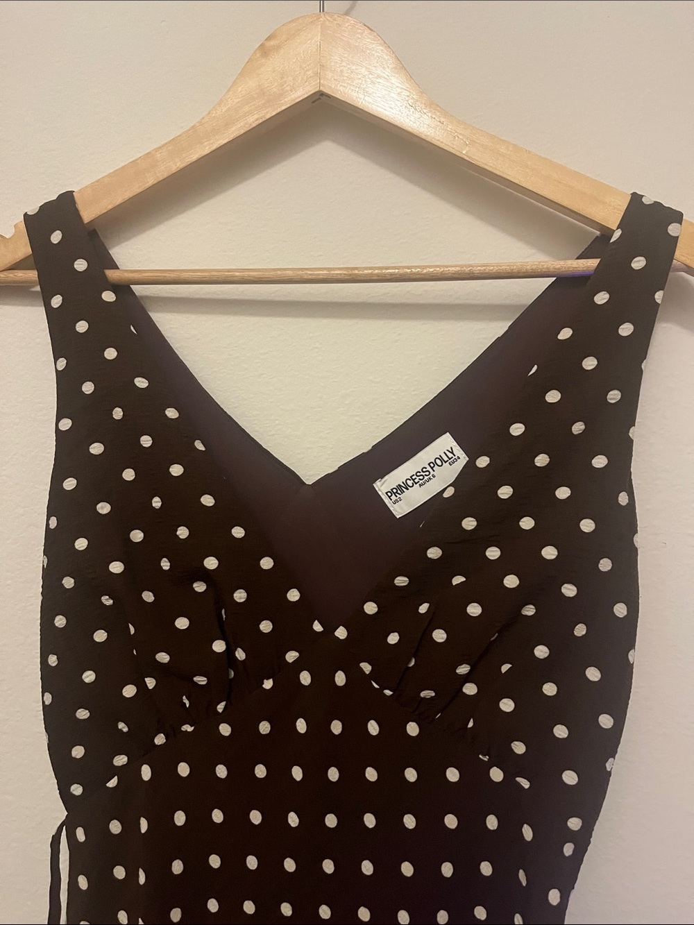 Princess Polly Brown Polka Dot V-Neck Cami
